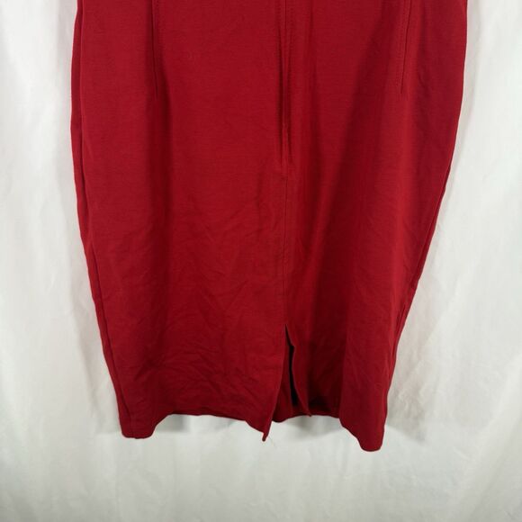 Talbots Knee Length Dress Women's 6 Red Sleeveless Zip Back Round Neck - Picture 9 of 11